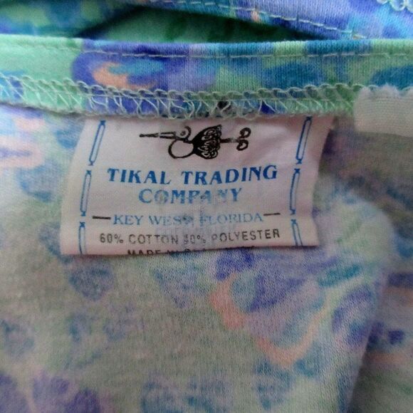 Tikan Trading Company Floral Maxi Dress Sz S-M Side Button Empire Key West Fl - Picture 7 of 7
